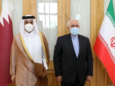 دیدار و گفت‌وگوی ظریف با وزیر خارجه قطر