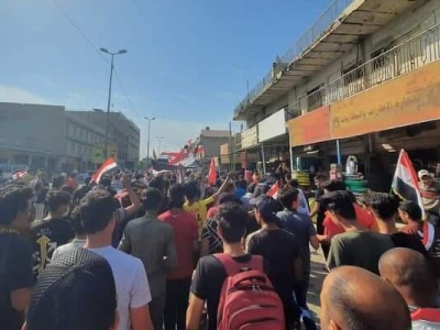 درگیری معدود تجمع کنندگان میدان تحریر بغداد با نیروهای امنیتی