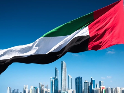 نمایش پرچم امارات در مرکز شهر تل آویو + تصویر