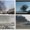 آتش سوزی مخازن سوخت در مرز ایران و افغانستان + فیلم