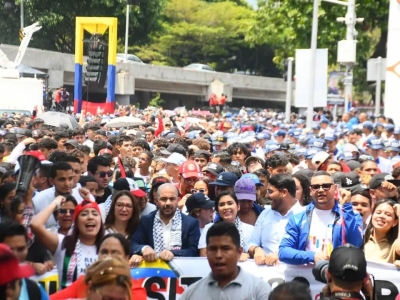 هزاران دانشجو در ونزوئلا در حمایت از فلسطین تظاهرات کردند