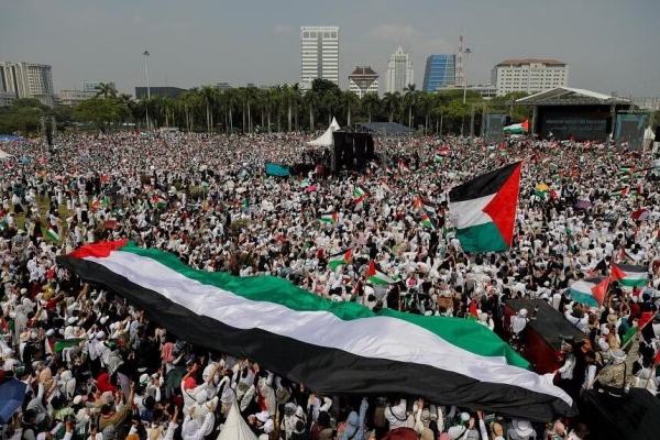 بزرگترین تجمع مردم اندونزی در حمایت از فلسطین+فیلم