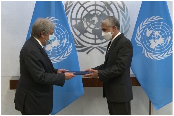 سفیر جدید ایران در سازمان ملل استوارنامه خود را تقدیم گوترش کرد+فیلم