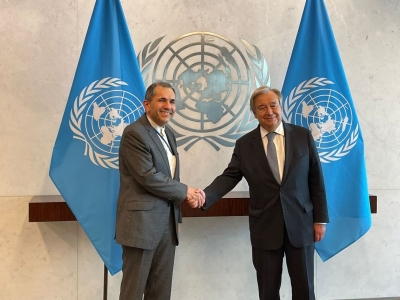 دیدار تخت‌روانچی با دبیرکل سازمان ملل در پایان دوره ماموریت