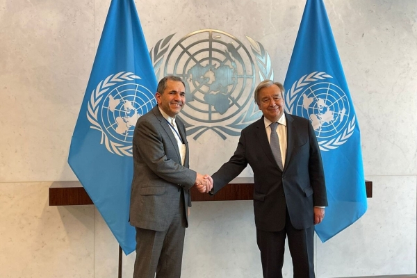 دیدار تخت‌روانچی با دبیرکل سازمان ملل در پایان دوره ماموریت