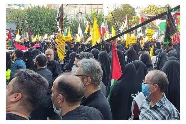 تجمع مردم تهران در اعتراض به جنایت‌های اخیر رژیم صهیونیستی