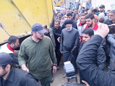حضور رئیس جمهور در روستای سیل‌زده مزداران فیروزکوه