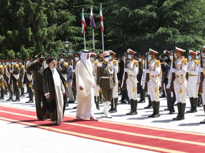 استقبال رسمی آیت‌الله رئیسی از امیر قطر