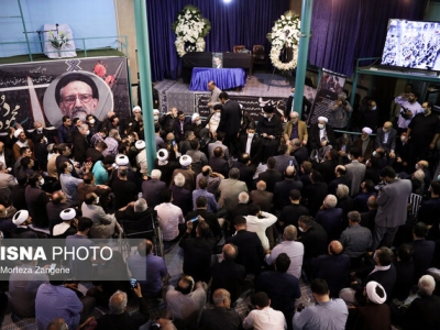 مراسم وداع با پیکر حجت الاسلام دعایی در حسینیه جماران برگزار شد+تصاویر