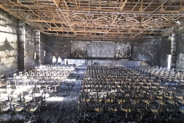 صدور دستور قضایی برای علت حادثه آتش‌سوزی ساختمان هلال احمر کرمان +تصاویر