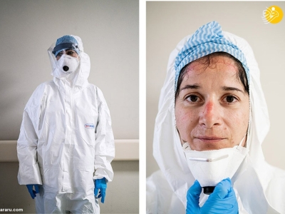 (تصاویر) رد خستگی و ماسک بر چهره پرستاران ایتالیایی