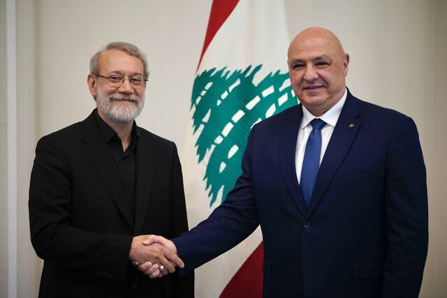  دیدار لاریجانی با رئیس‌جمهور لبنان