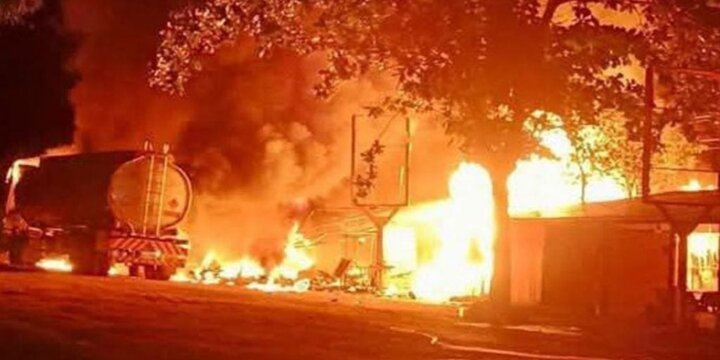حریق مرگبار تانکر حامل بنزین در آزادراه کاشان – قم