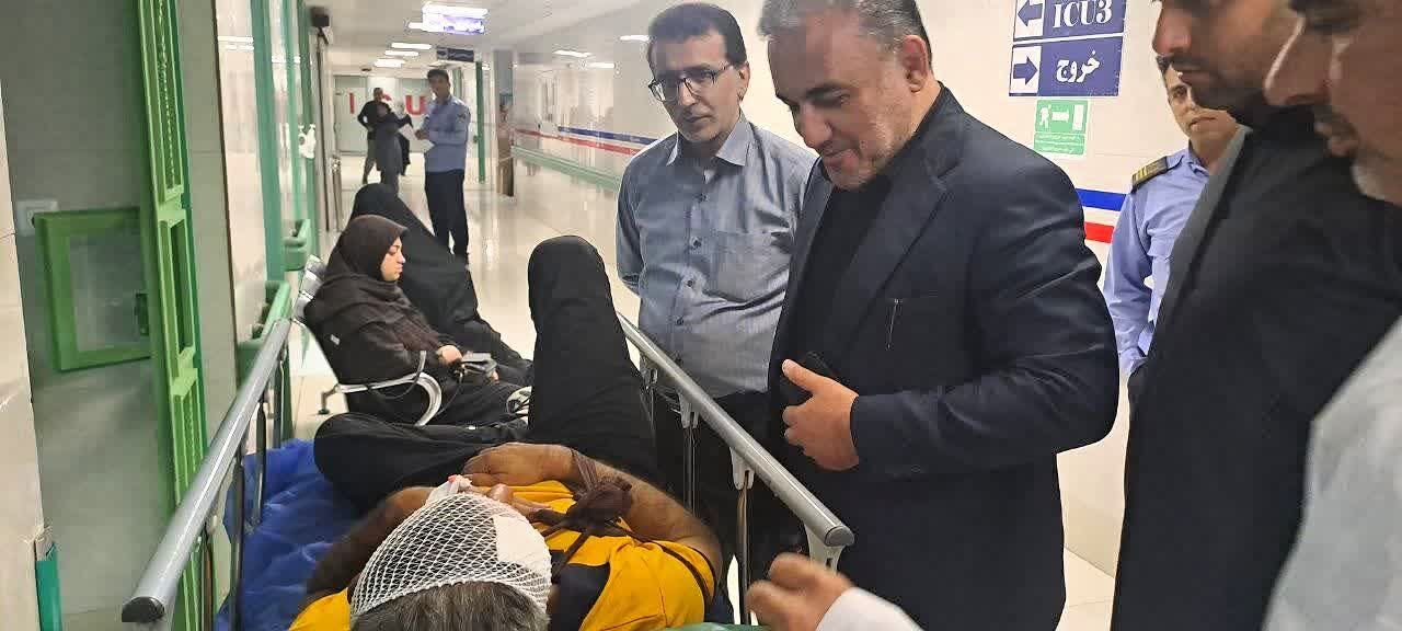 عیادت فرماندار قم از مصدومان سانحه مینی بوس حامل ورزشکاران