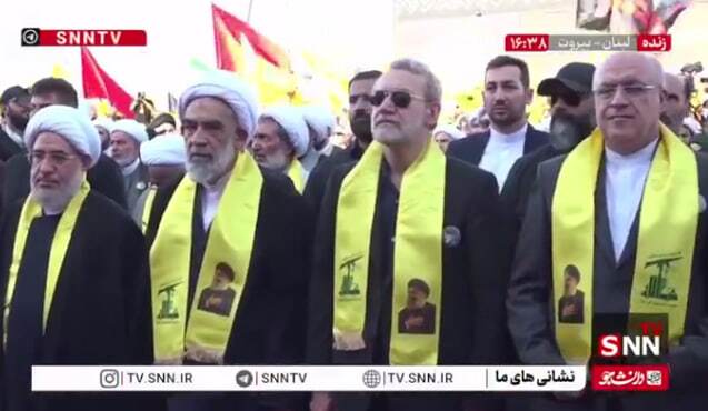 حضور لاریجانی در مراسم سالروز شهادت دبیران کل حزب‌الله+فیلم 