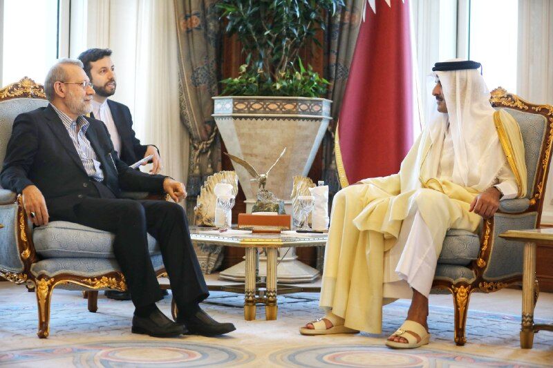 دیدار خصوصی علی لاریجانی با امیر قطر