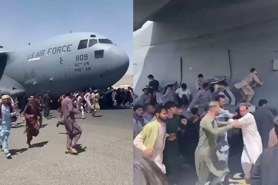 مرگ دلخراش فوتبالیست افغان با سقوط از هواپیمای C-۱۷A آمریکایی!