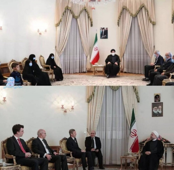 اعتراض به حذف تصویر امام از نشست رسمی رئیسی/می خواهید خمینی زدایی کنید؟
