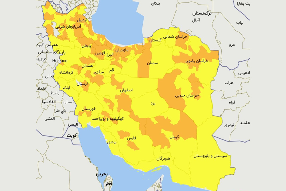 وضعیت کرونایی قم زرد شد